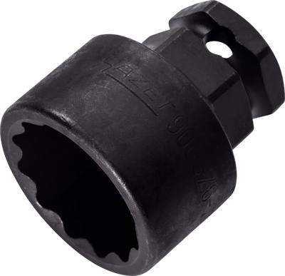 HAZET Krachtdopsleutel 900SZ6-27 · 1/2 inch (12,5 mm) vierkant hol, 24 mm buitenzeskant · Buitentwaalfkant tractieprofiel · SW 27 mm