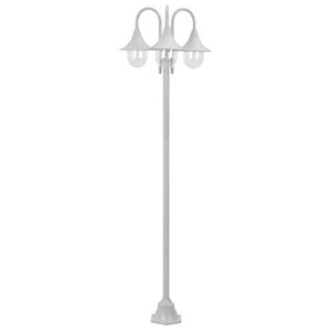 VidaXL Paalverlichting tuin e27 220 cm aluminium wit 3-delig