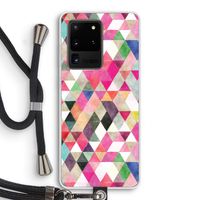 Gekleurde driehoekjes: Samsung Galaxy S20 Ultra Transparant Hoesje met koord