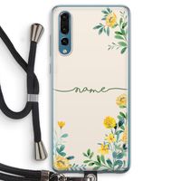 Gele bloemen: Huawei P20 Pro Transparant Hoesje met koord