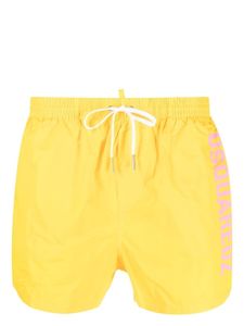 DSQUARED2 short de bain à logo imprimé - Jaune