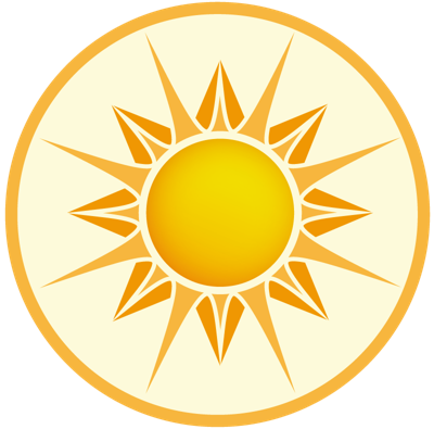 Vinyl vloerkleed Geel ronde zon