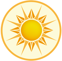 Vinyl vloerkleed Geel ronde zon