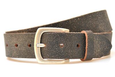 Timbelt Leren Riem 4 cm Crack Zwart