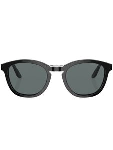 Giorgio Armani lunettes de soleil rondes à logo imprimé - Noir