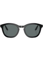 Giorgio Armani lunettes de soleil rondes à logo imprimé - Noir