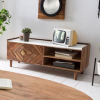 Artistiq TV-meubel Takeela Acaciahout en marmer, 140cm - Bruin - thumbnail
