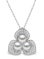 Yoko London pendentif Petal en or blanc 18ct serti de perles et diamants - Argent