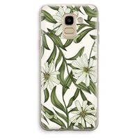 Wit bloemenpatroon: Samsung Galaxy J6 (2018) Transparant Hoesje