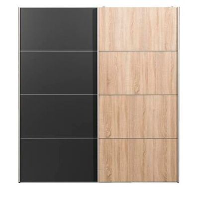 Schuifdeurkast Verona eikenkleur - eikenkleur/antraciet - 200x182x64 cm