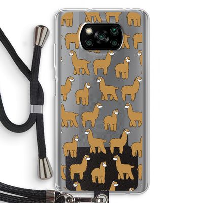 Alpacas: Xiaomi Poco X3 Pro Transparant Hoesje met koord