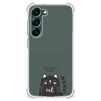 Samsung Galaxy S23 Plus Stevig Bumper Hoesje Cat Good Day - thumbnail