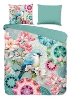 HIP Dekbedovertrek "mandalas, bloemen & vogel" - Mint - (240x200/220 cm) - Katoen Satijn