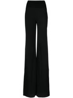 Rick Owens high-waist cotton blend wide-leg trousers - Noir