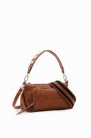 Middelgrote schoudertas met Half logo - BROWN - U