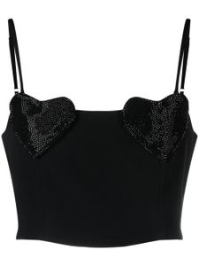 Blumarine haut crop à patch cœur - Noir