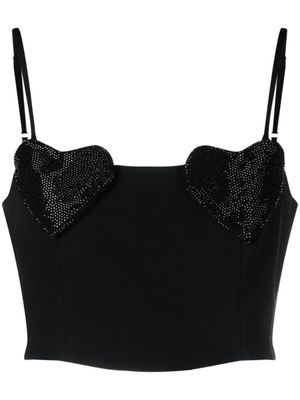 Blumarine haut crop à patch cœur - Noir