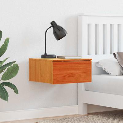 Wandbevestigde nachttafel met lade Wasbruin 37 x 35 x 18,5 cm