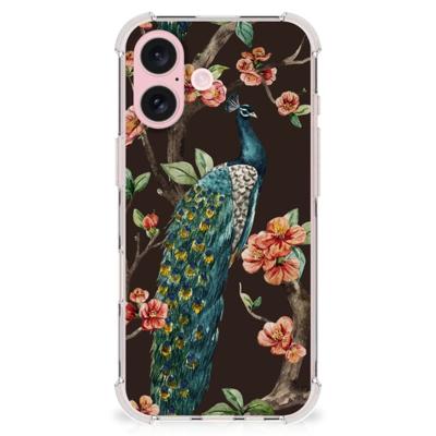 iPhone 16 Case Anti-shock Pauw met Bloemen