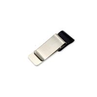 Metalen lederen pennenhouder RVS potlood clip notebook pennenhouder (zilver-zwart)