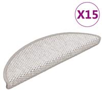 Trapmatten zelfklevend 15 st sisal-look 56x17x3 cm platinakleur