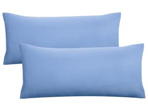 Biberna Fijne jersey kussenhoes (40x80, Blauw)