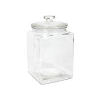 Voorraadpot glas vierkant met deksel 3L