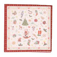 Ambiente Kerstservetten - 20x - gedecoreerd - rood - 33 x 33 cm - 3 laags - thumbnail