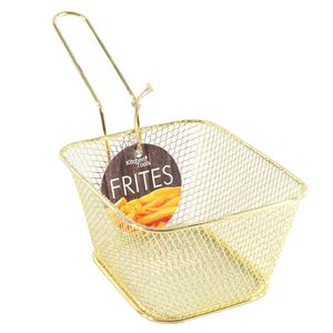 Gouden patat/snack serveermandjes/frietmandjes 14 cm