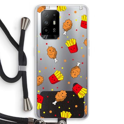 Chicken 'n Fries: Oppo A94 5G Transparant Hoesje met koord