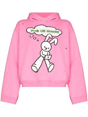 Natasha Zinko hoodie Monday à effet usé - Rose