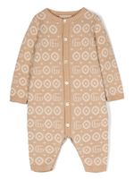 Gucci Kids grenouillère en maille à logo intarsia - Tons neutres