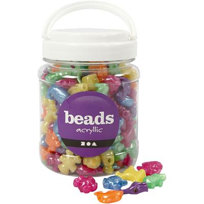Creativ Company Figuur kralen, afm 25 mm, gatgrootte 4 mm, ca. 220 stuk, parelmoer kleuren, 700 ml/ 1 doosje