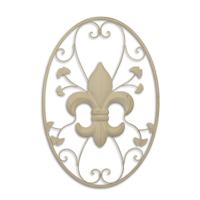 AN IRON FLEUR DE LIS WALL DECOR - WHITE