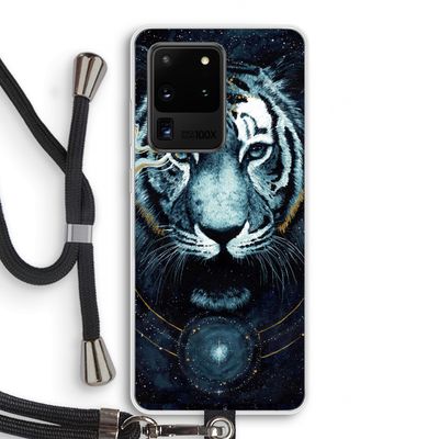 Darkness Tiger: Samsung Galaxy S20 Ultra Transparant Hoesje met koord