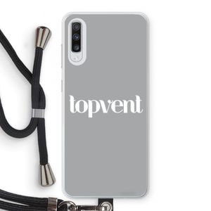 Topvent Grijs Wit: Samsung Galaxy A70 Transparant Hoesje met koord