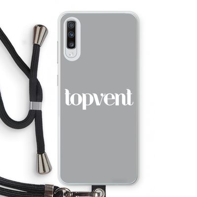 Topvent Grijs Wit: Samsung Galaxy A70 Transparant Hoesje met koord