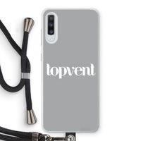 Topvent Grijs Wit: Samsung Galaxy A70 Transparant Hoesje met koord