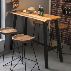 Artistiq Boomstam Bartafel 'Eriko' Acaciahout, 125 x 51cm, kleur Naturel