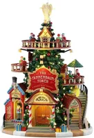 Lemax the tannenbaum tower christmas shops verlicht kersthuisje Santa&apos;s Wonderland 2025