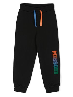 Missoni Kids pantalon de jogging à logo imprimé - Noir