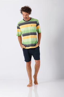 Hajo heren shortama groen en geel