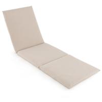 Ligstoelkussen voor Buiten Zitkussens met Klittenband Opvouwbaar Ligstoelkussen Stoelkussen voor Ligstoelen 182 x 59 cm Beige