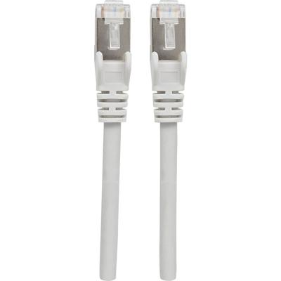 Intellinet 317139 RJ45 Netwerkkabel, patchkabel CAT 6A S/FTP 1.50 m Grijs Folie afscherming, Afscherming gevlochten, Halogeenvrij 1 stuk(s)