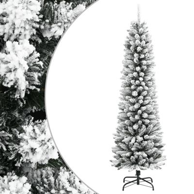 VidaXL Kunstkerstboom met sneeuw smal 180 cm pvc en pe