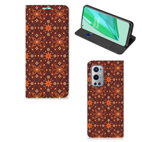 OnePlus 9 Pro Hoesje met Magneet Batik Brown - thumbnail