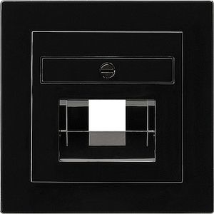 Gira inzetplaat 1/2XMJ UAE/IAE (ISDN) zonder tekstkader zwart S-Color