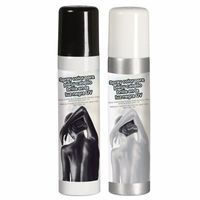 Guirca Haarspray/bodypaint spray - 2x kleuren - wit en zwart - 75 ml - thumbnail