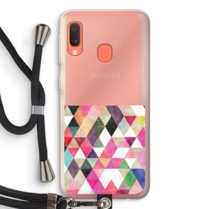 Gekleurde driehoekjes: Samsung Galaxy A20e Transparant Hoesje met koord
