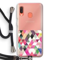 Gekleurde driehoekjes: Samsung Galaxy A20e Transparant Hoesje met koord